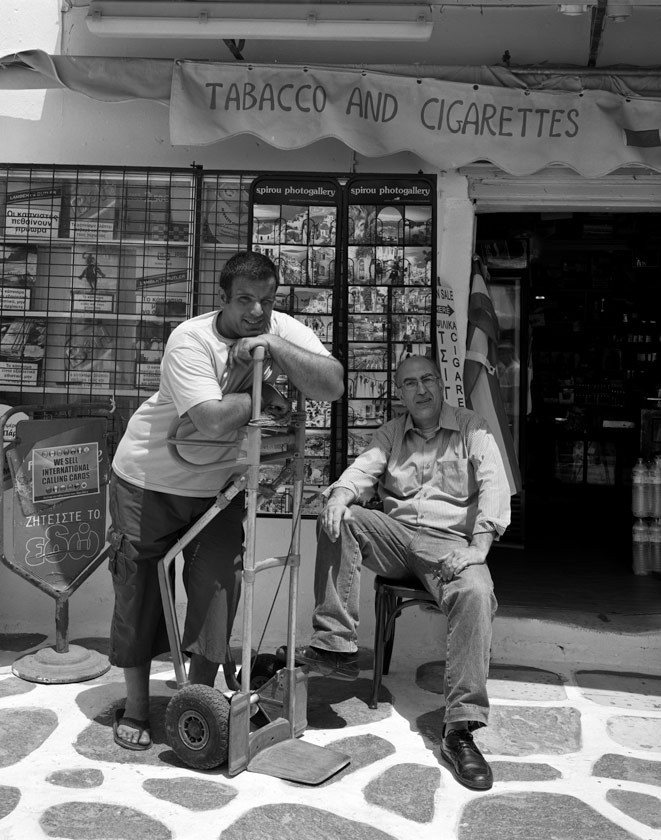 Giorgos and Giorgos-shop owner and assistant